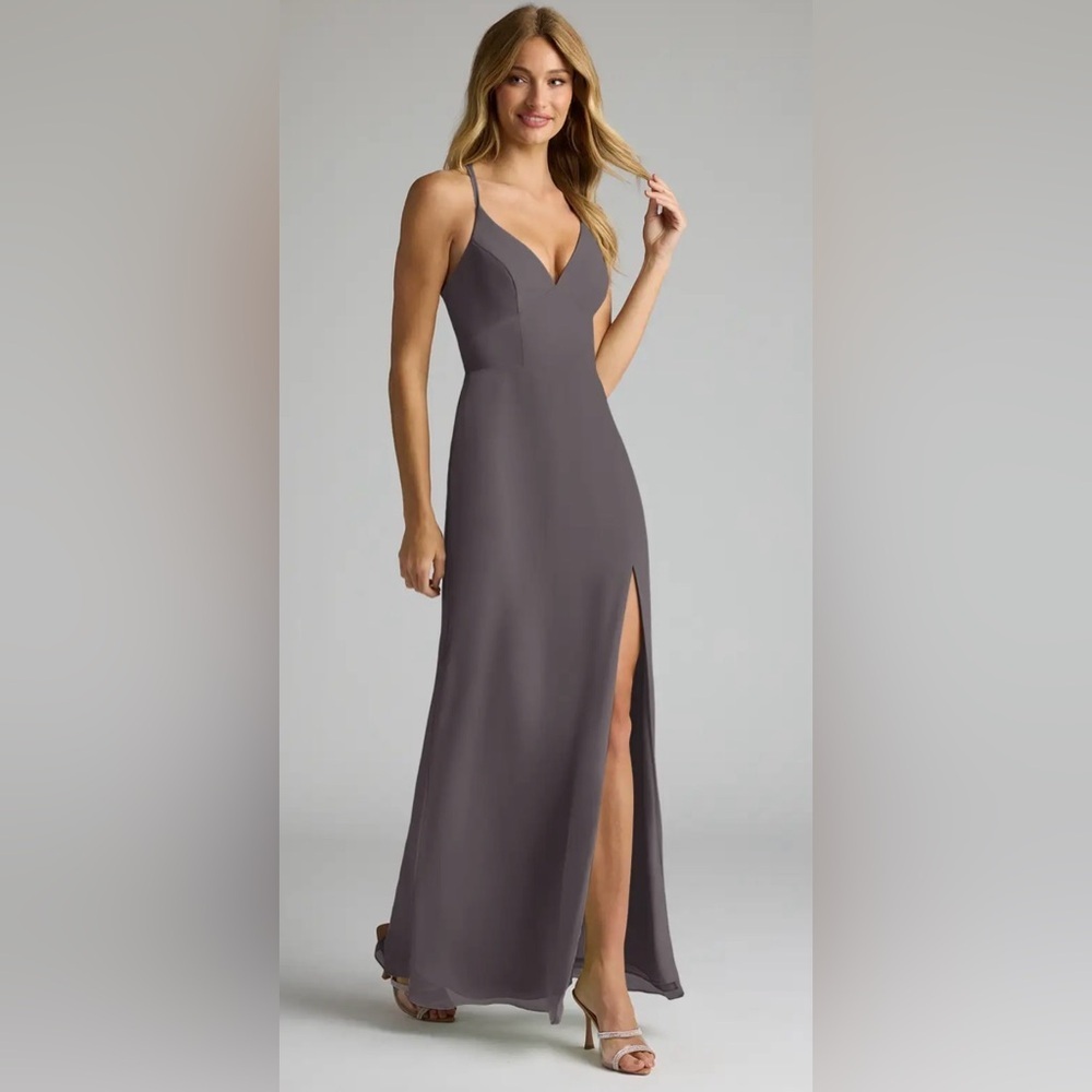 Azazie Becca Steel Gray Dress